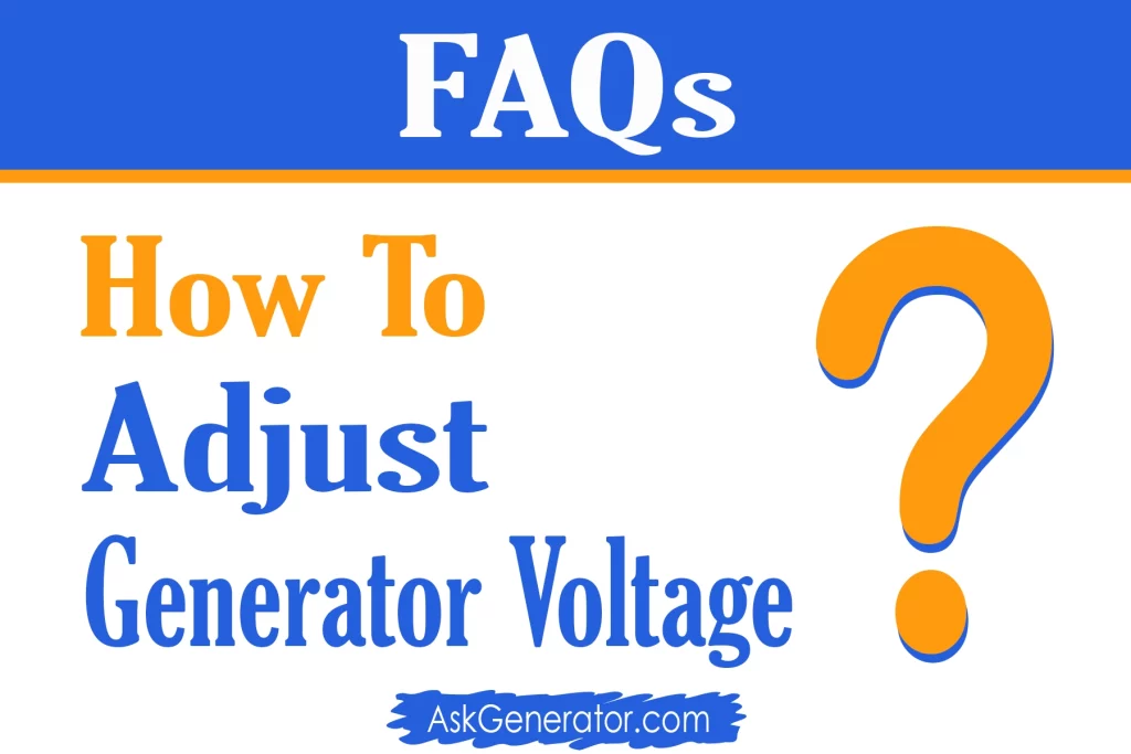 how to adjust generator voltage