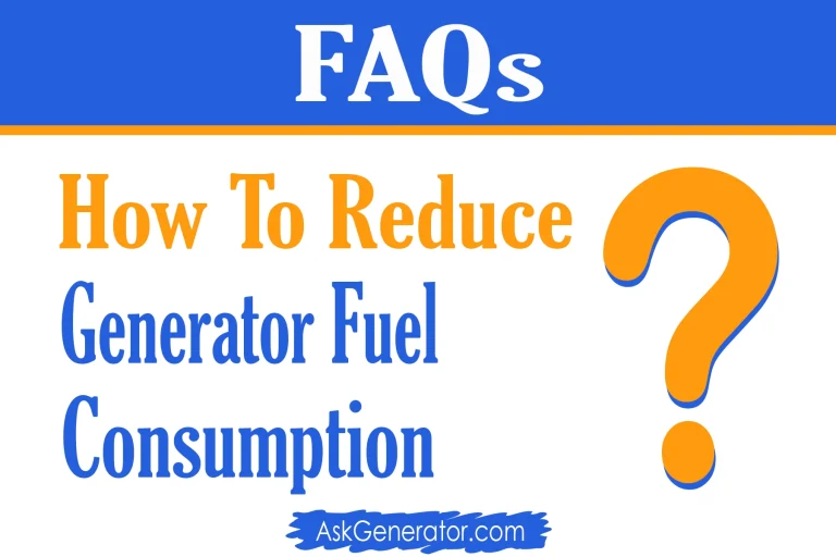 how to reduce generator fuel consumption